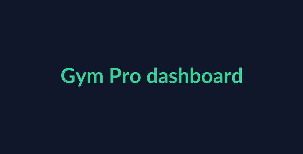 Gym Pro dashboard preview